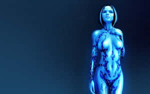 Stunning Artwork Of Halo Cortana In Action Wallpaper