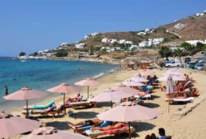 Stunning Azure Greek Beach Paradise Wallpaper