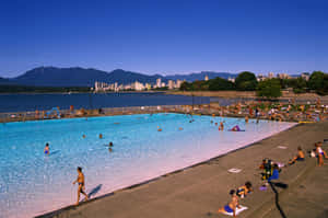 Stunning Beach Swimming Pool Overlooking The Ocean Wallpaper