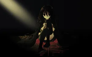 Stunning Black And Red Anime Illustration Wallpaper