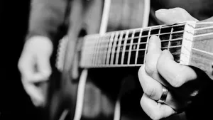 Stunning Black And White Guitar Wallpaper