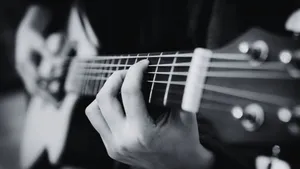 Stunning Black And White Guitar Wallpaper