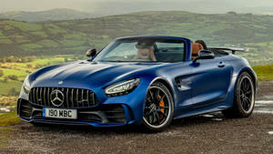 Stunning Blue Convertible Mercedes-amg Gt R Wallpaper