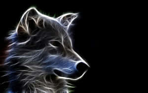 Stunning Blue-eyed Wolf Art Wallpaper