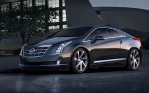 Stunning Cadillac Elr Electric Coupe On The Road Wallpaper