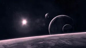 Stunning Celestial Bodies In The Night Sky Wallpaper