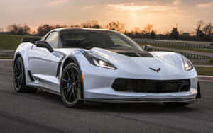 Stunning Chevrolet Corvette Z06 In Action Wallpaper