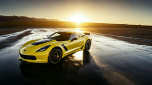 Stunning Chevrolet Corvette Z06 In Action Wallpaper