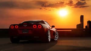 Stunning Chevrolet Corvette Z06 On The Road Wallpaper