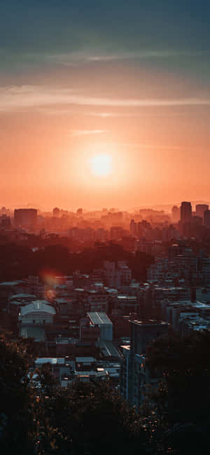 Stunning City Sunset Iphone Wallpaper