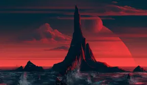 Stunning Dark Island At Night Wallpaper