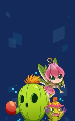 Stunning Digital Monster Palmon In Battle Stance Wallpaper