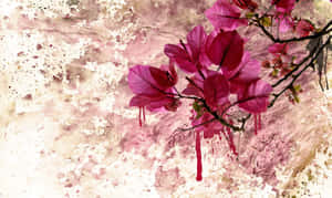 Stunning Exotic Flower Art With Splashes Of Color Wallpaper