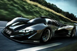 Stunning Fantasy Car Gliding Through Highway Wallpaper