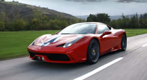 Stunning Ferrari 458 Speciale In Motion Wallpaper