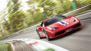 Stunning Ferrari 458 Speciale In Motion Wallpaper