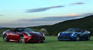 Stunning Ferrari California T Cruising Down The Road Wallpaper