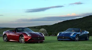 Stunning Ferrari California T Cruising Down The Road Wallpaper