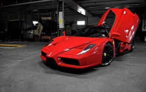 Stunning Ferrari Enzo In Vibrant Red Wallpaper