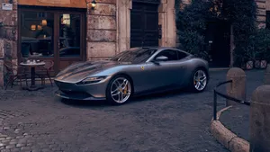 Stunning Ferrari Roma: A Masterpiece Of Design And Performance Wallpaper
