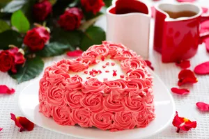 Stunning Floral Cake On Elegant Display Wallpaper