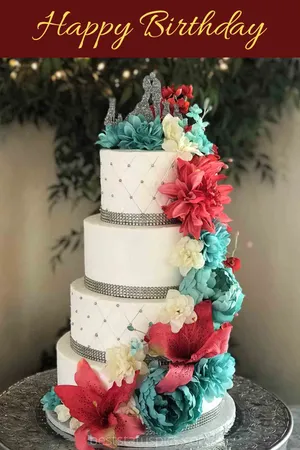 Stunning Floral Cake With Edible Flowers Wallpaper