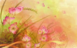 Stunning Flower Art In Vibrant Hues Wallpaper