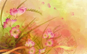 Stunning Flower Art In Vibrant Hues Wallpaper