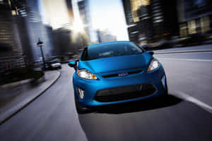 Stunning Ford Fiesta On The Road Wallpaper