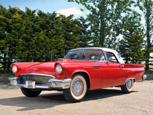 Stunning Ford Thunderbird On The Open Road Wallpaper