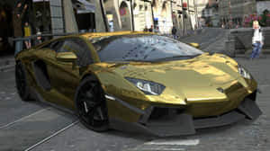 Stunning Gold Lamborghini Wallpaper