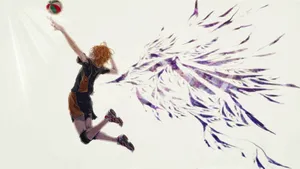 Stunning Haikyuu Fan Art With Characters In Action Wallpaper