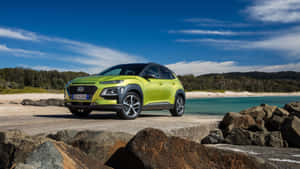 Stunning Hyundai Kona On A Scenic Road Trip Wallpaper