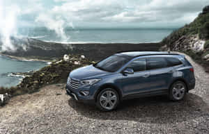 Stunning Hyundai Santa Fe On A Scenic Road Wallpaper