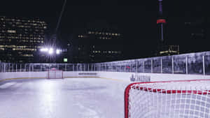 Stunning Ice Rink At Night Wallpaper