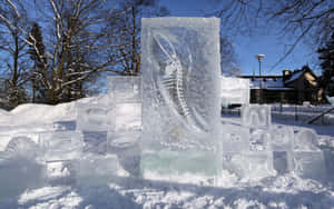 Stunning Ice Sculpture Reveals The Artistry Of Frozen Water Wallpaper