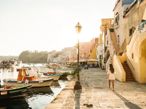 Stunning Italian Island At Sunset Wallpaper