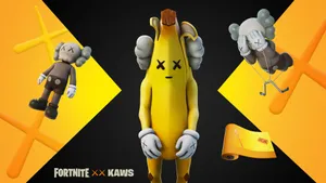 Stunning Kaws Figures Collection Displayed Creatively Wallpaper