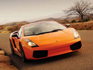 Stunning Lamborghini Gallardo On The Road Wallpaper