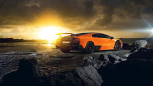 Stunning Lamborghini Murciélago In Action Wallpaper