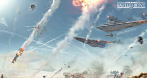 Stunning Landscape Of Jakku Desert At Sunset Wallpaper