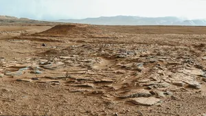 Stunning Mars Landscape With A Rocky Terrain Wallpaper