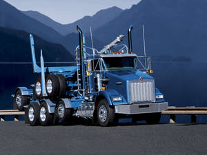 Stunning Metallic Blue Kenworth Truck Wallpaper