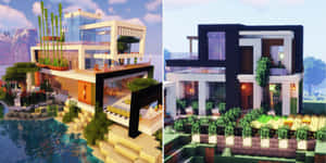 Stunning Minecraft Building In A Beautiful Landscape Wallpaper