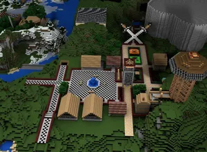 Stunning Minecraft Cityscape At Night Wallpaper