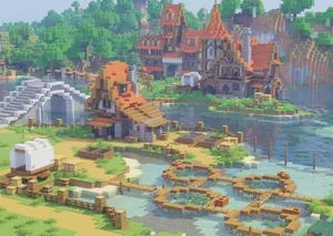 Stunning Minecraft Medieval Cityscape Wallpaper