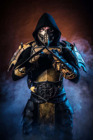 Stunning Mortal Kombat Cosplayers In A Fierce Battle Stance Wallpaper