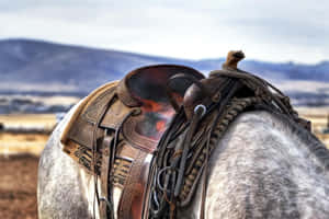 Stunning Mountain Landscape With Horse Saddle On Picturesque Hillside Wallpaper