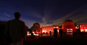 Stunning Observatory Under The Night Sky Wallpaper