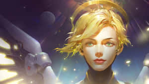 Stunning Overwatch Mercy In Action Wallpaper